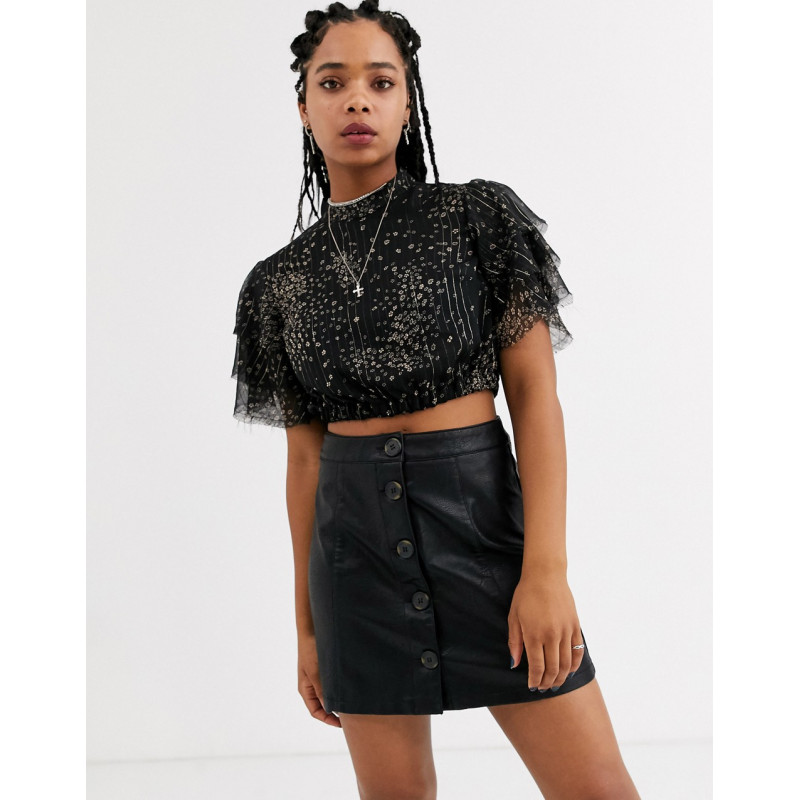 Topshop lace blouse with...