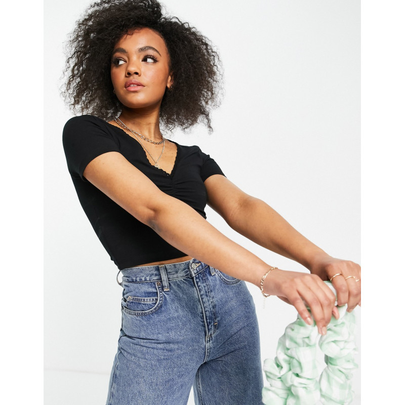 ASOS DESIGN v neck crop...