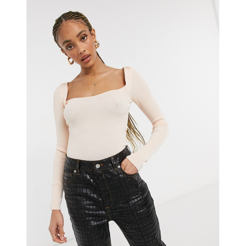 Topshop knitted crop top in...