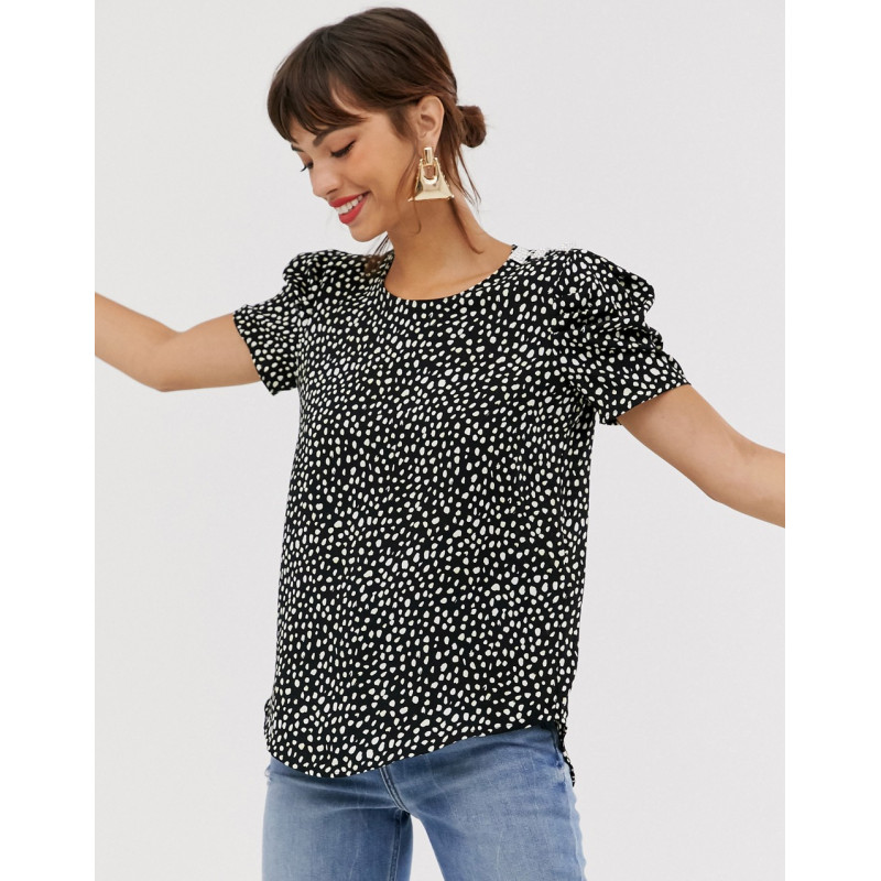 River Island voven tee with...