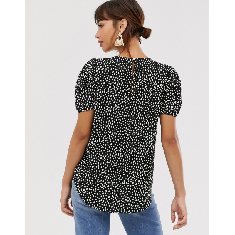 River Island voven tee with...