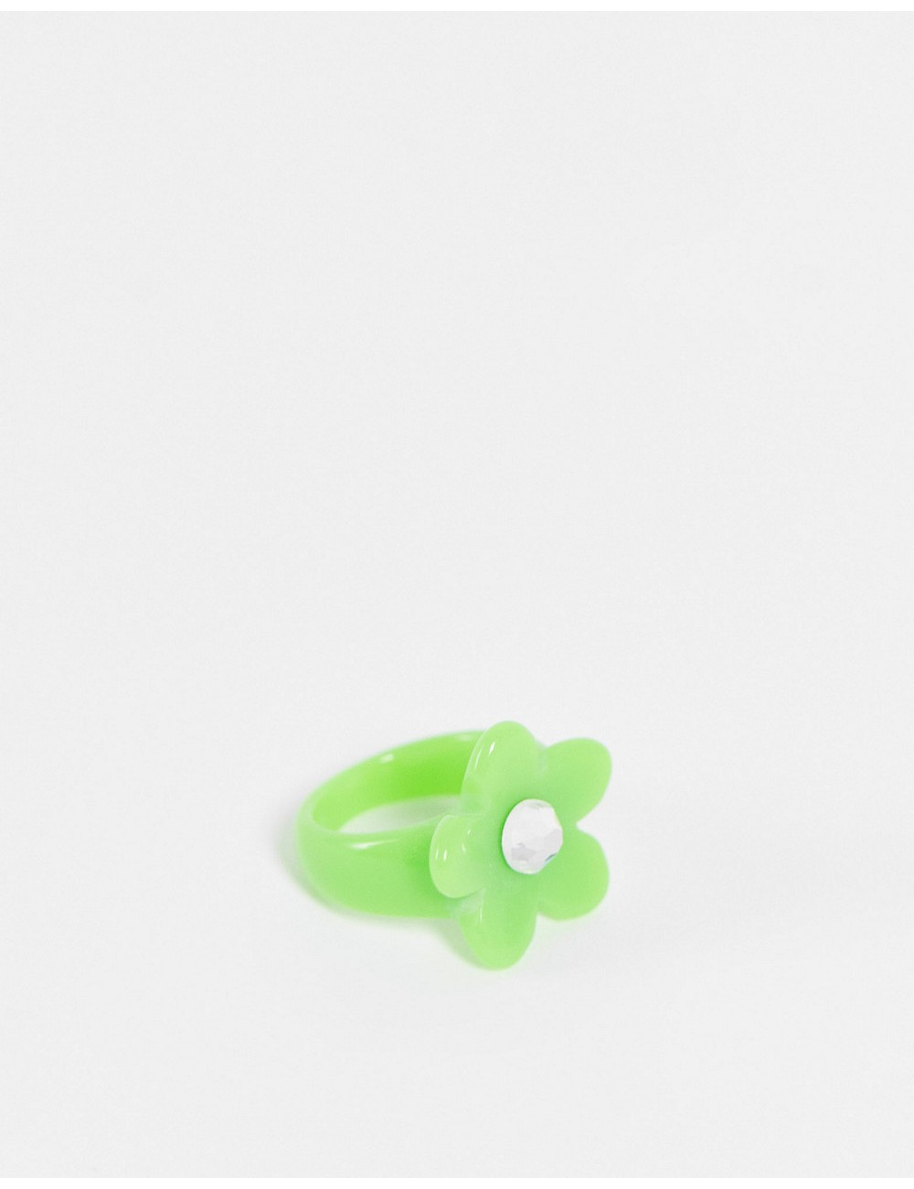 ASOS DESIGN ring with green...