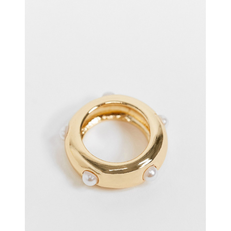 ASOS DESIGN ring with pearl...