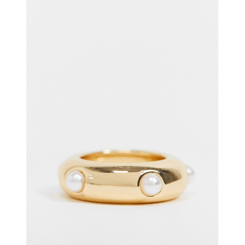 ASOS DESIGN ring with pearl...