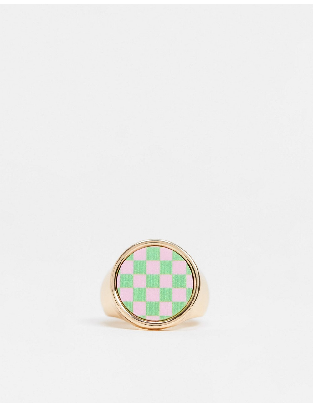 ASOS DESIGN ring with green...
