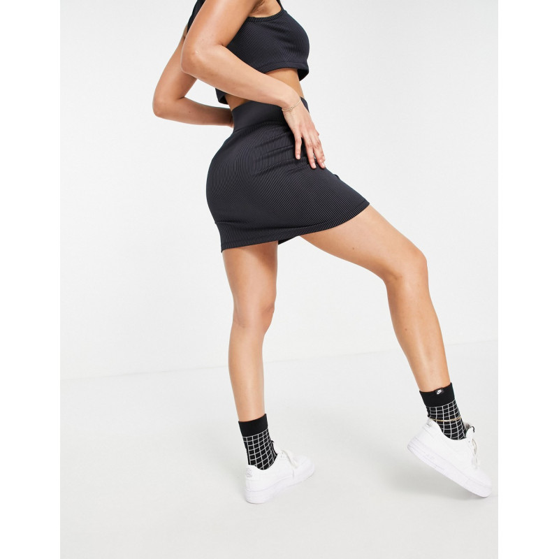Nike Air ribbed skirt in black
