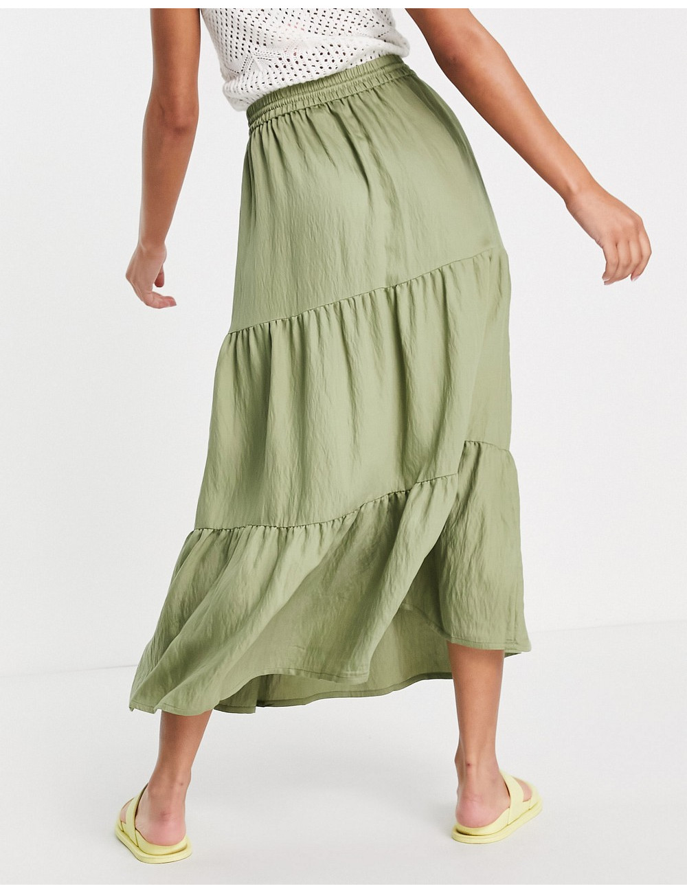 Mango tiered maxi skirt in...