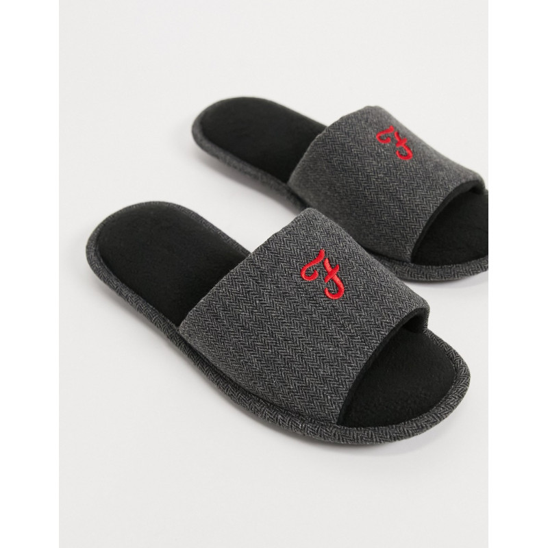 Farah slider slippers in grey