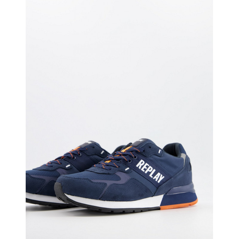 Replay logo trainers in blue
