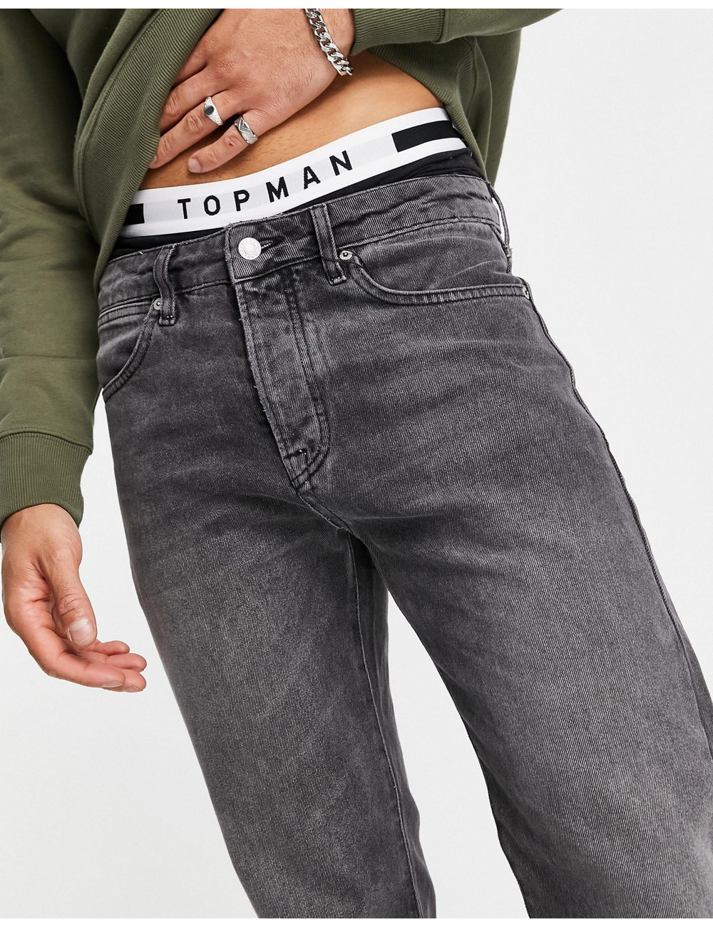 Topman straight jeans in...