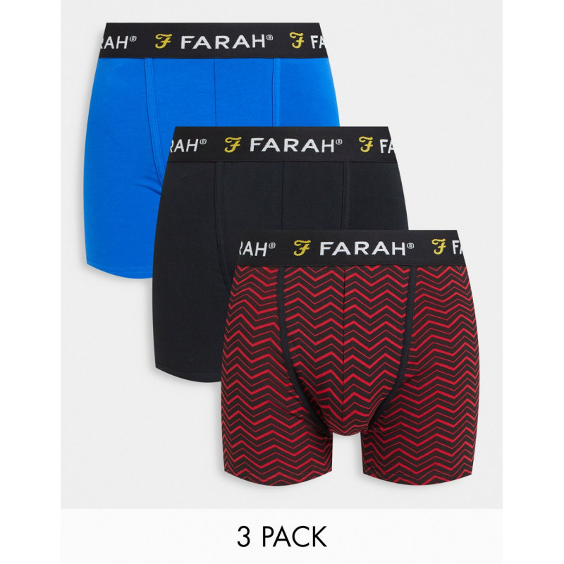 Farah 3 pack boxers in black