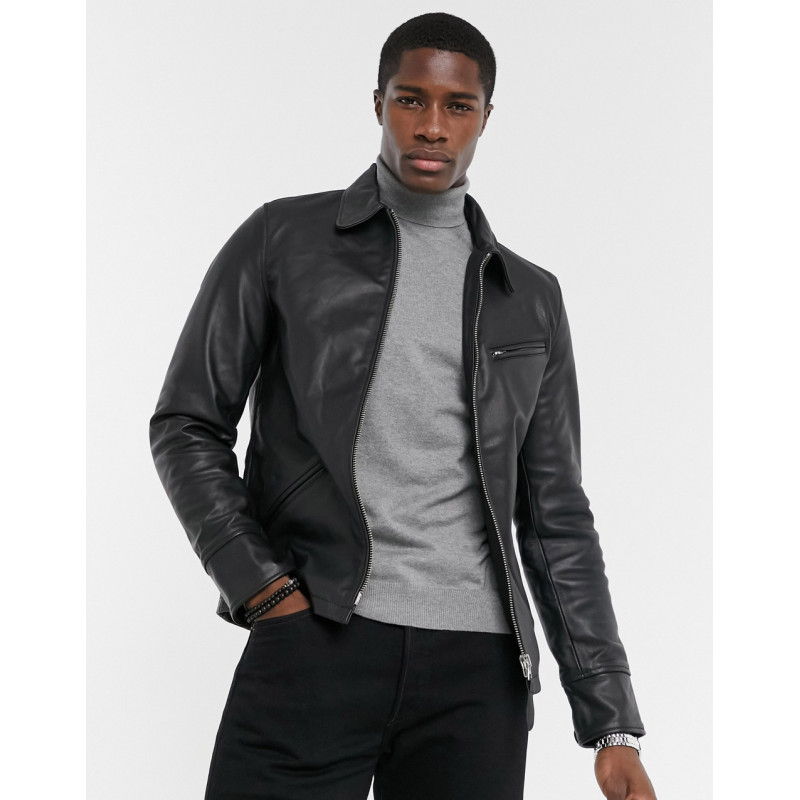 Schott leather jacket in black