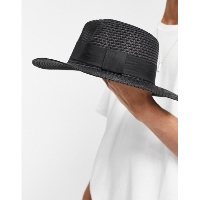 SVNX straw hat in black