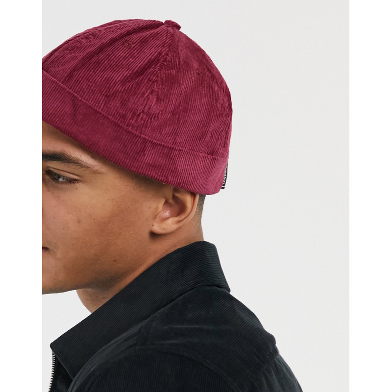 Consigned cord hat in burgundy