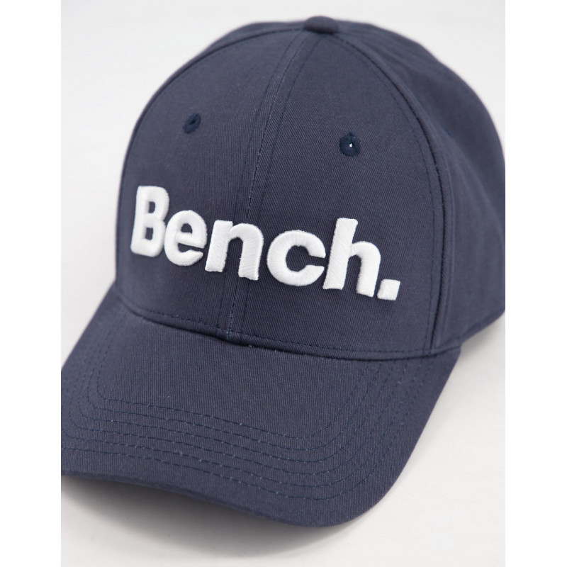 Bench cap with logo in navy