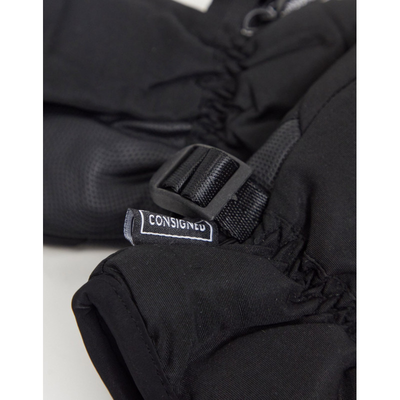 Consigned ski gloves in black