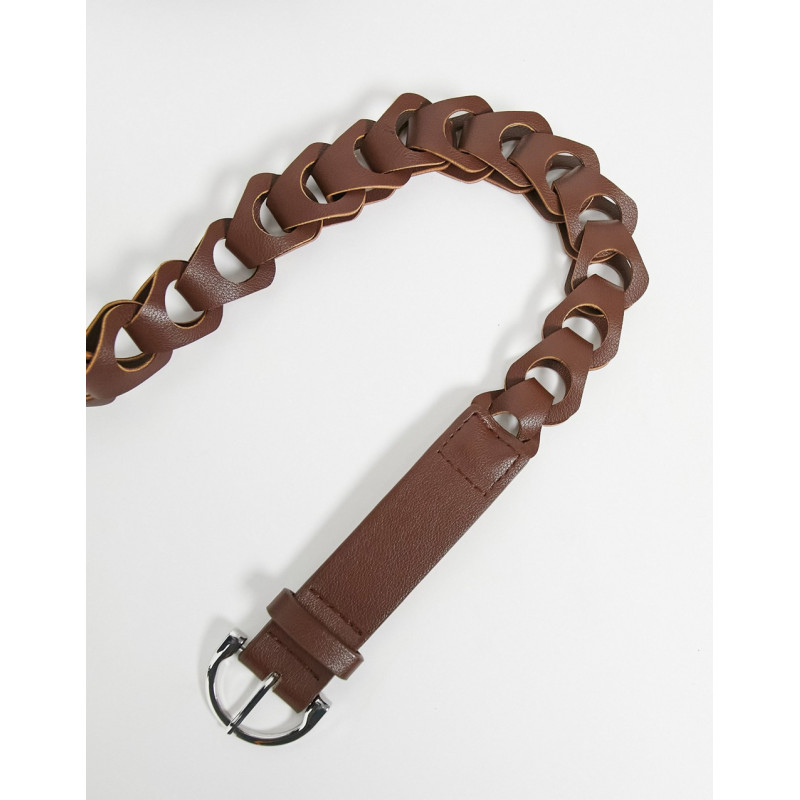 SVNX pu woven leather belt