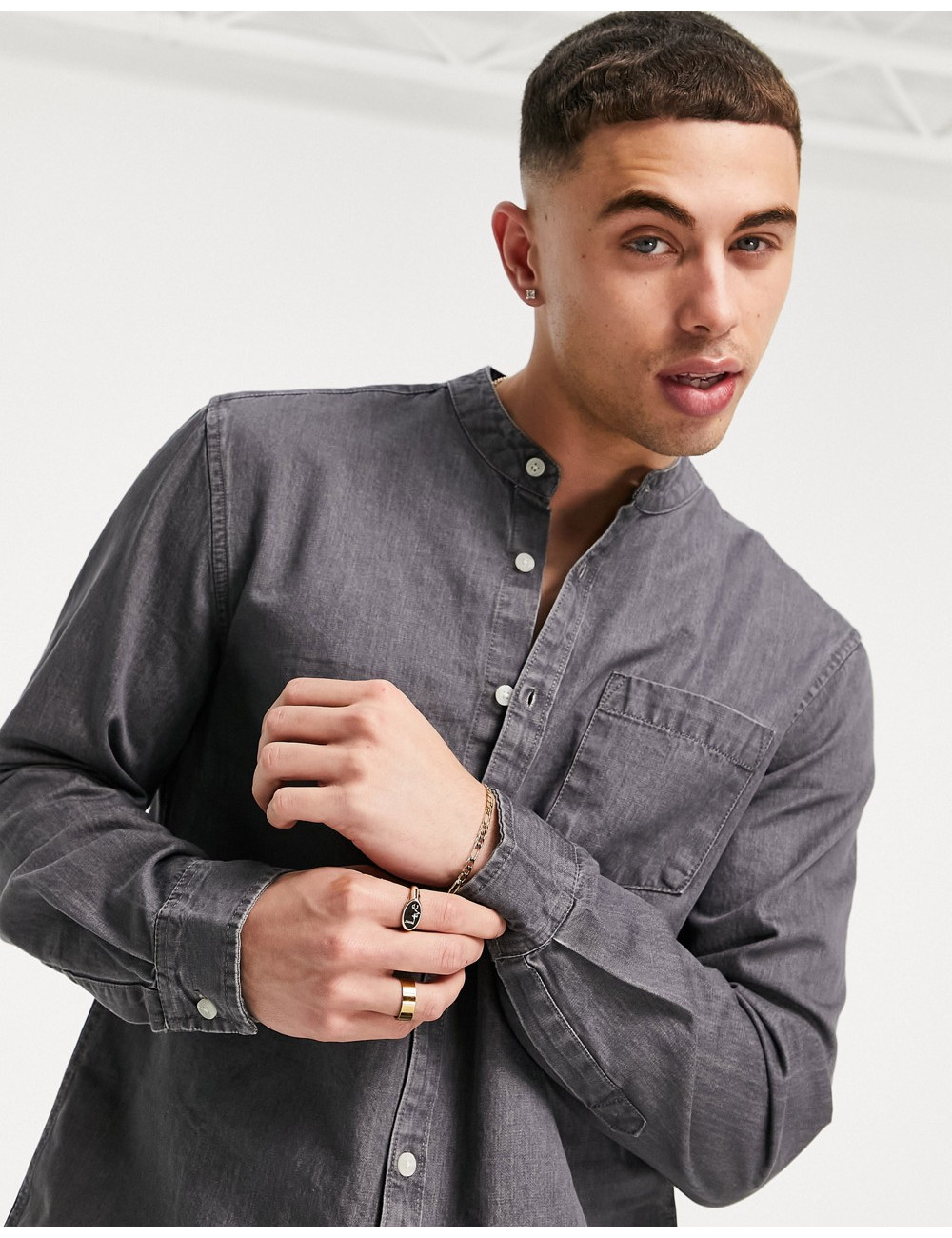 New Look denim shirt with...