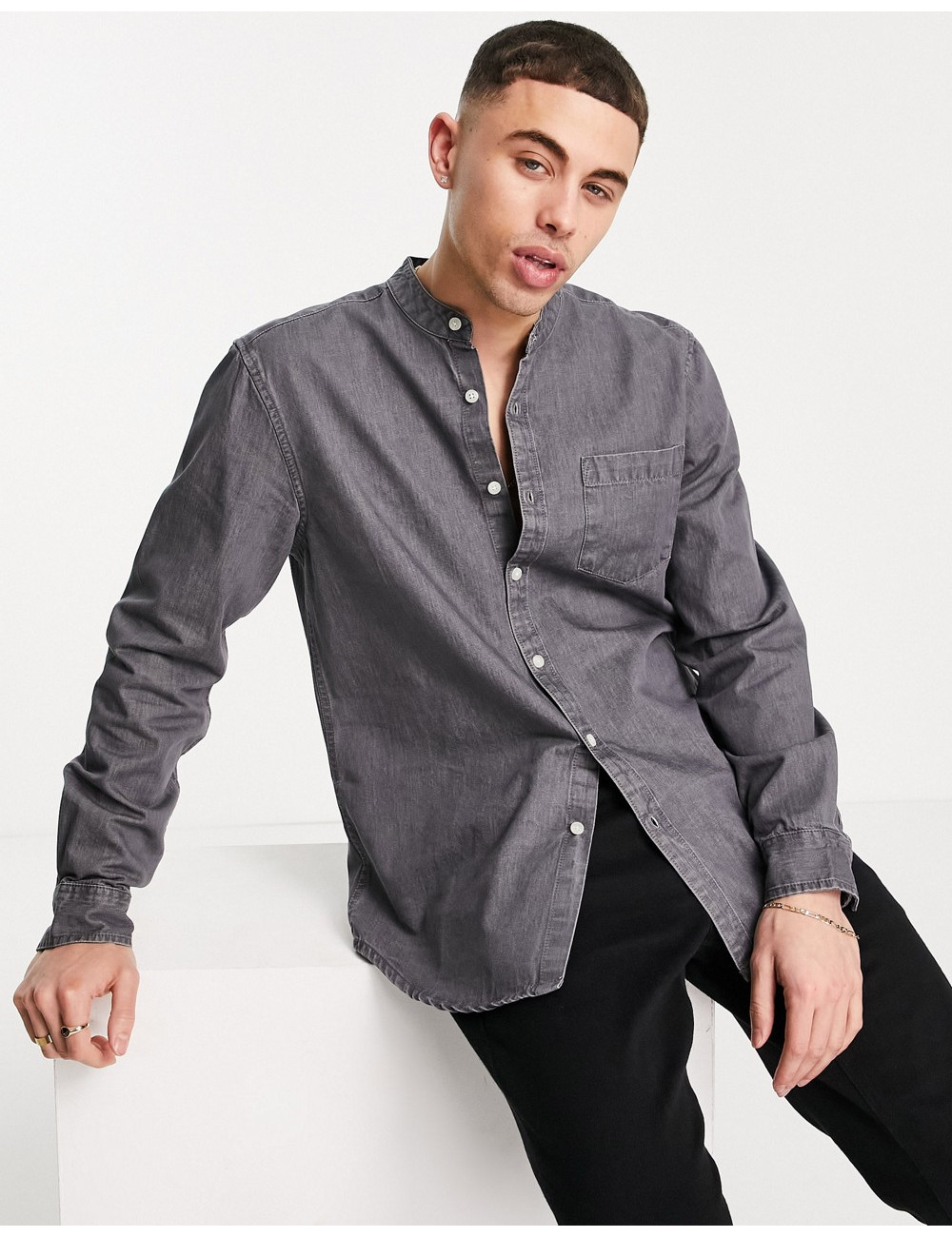 New Look denim shirt with...