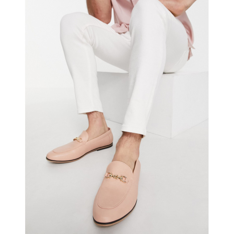 ASOS DESIGN loafers in pink...
