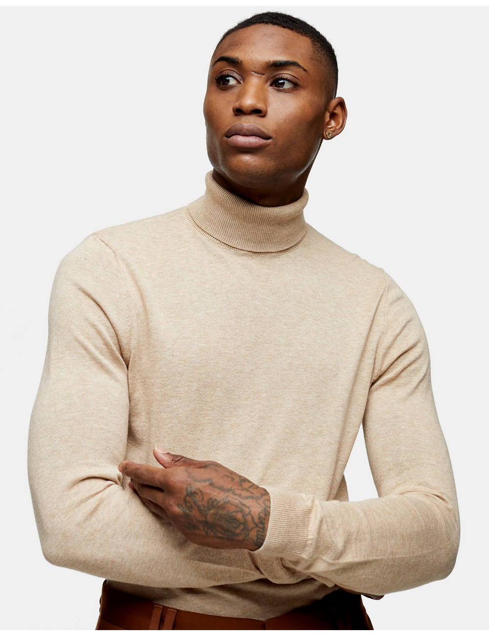 Topman knitted roll neck...