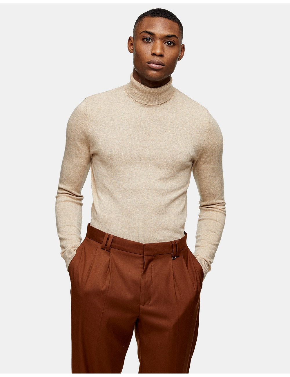 Topman knitted roll neck...
