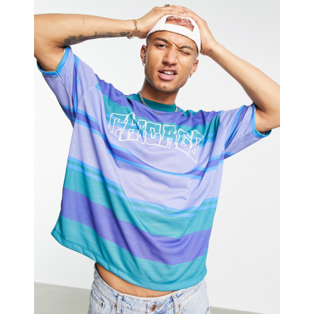 ASOS Design Oversized T-Shirt in Blue with Chicago City Print