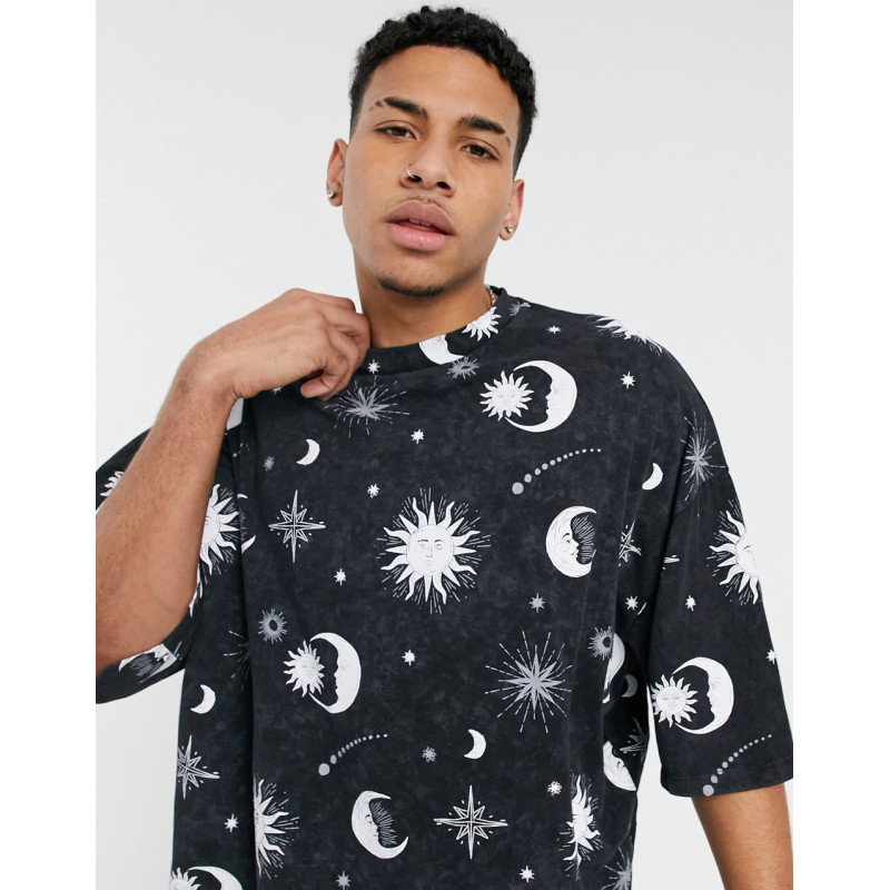 ASOS DESIGN oversized t-shirt in black with Los Angeles city print