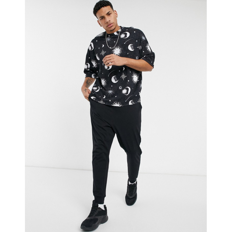 ASOS DESIGN oversized t-shirt in black with Los Angeles city print - BLACK