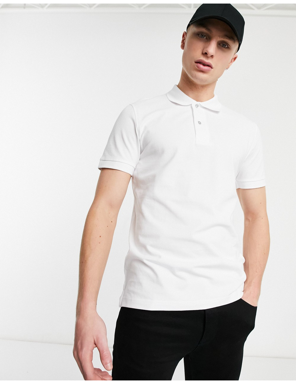 Selected Homme polo in white