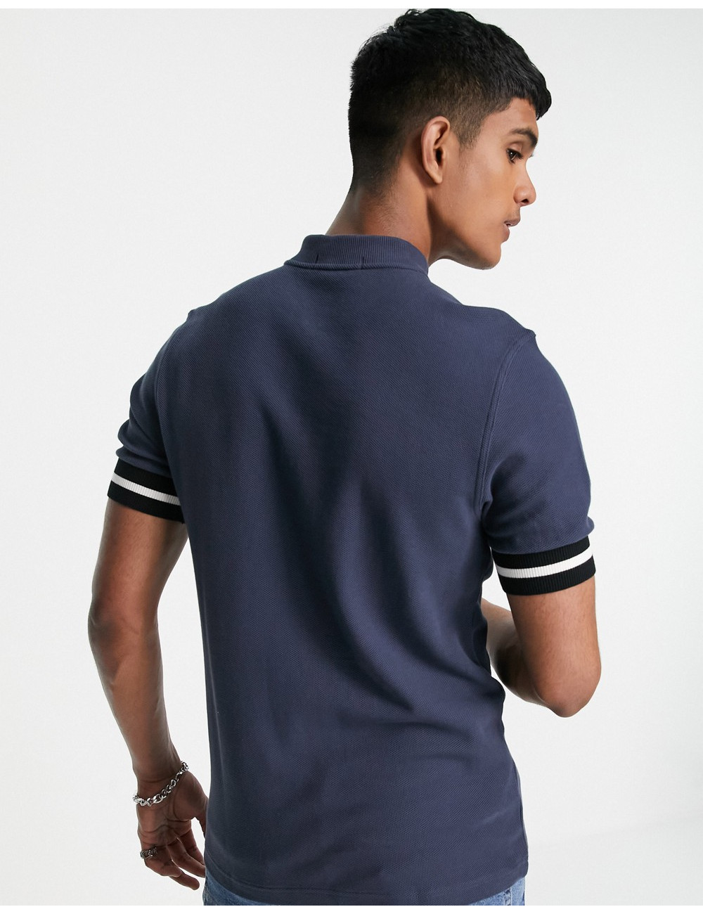 Fred Perry zip neck polo in...