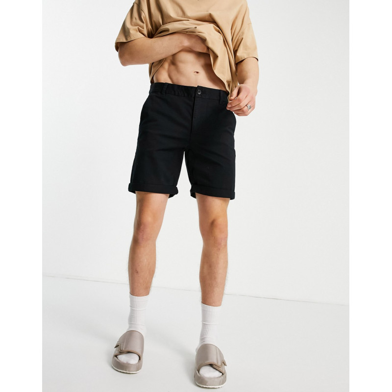 New Look chino short in black