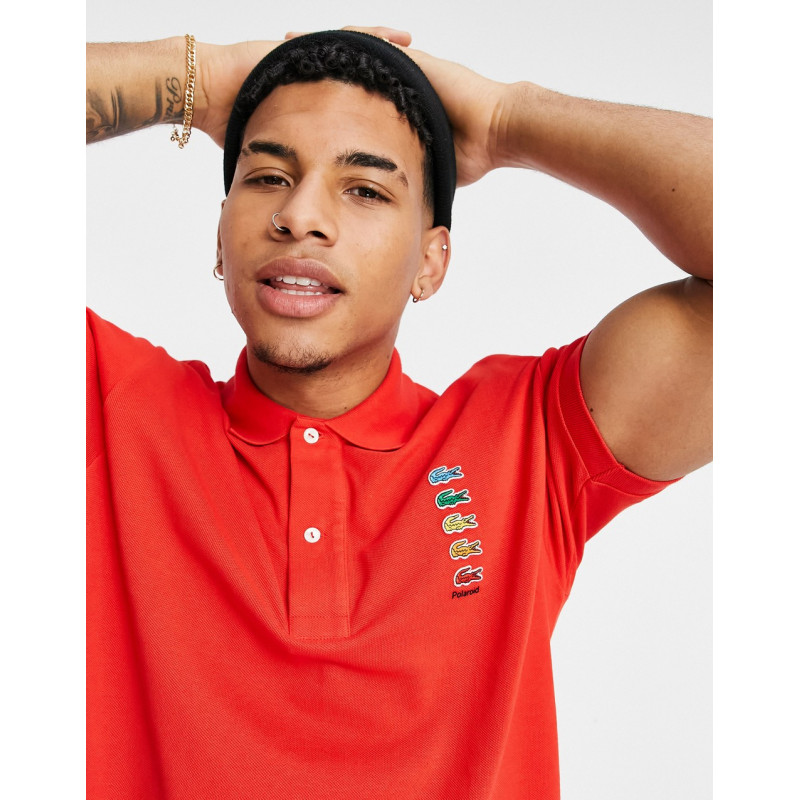 Lacoste x Polaroid polo in red
