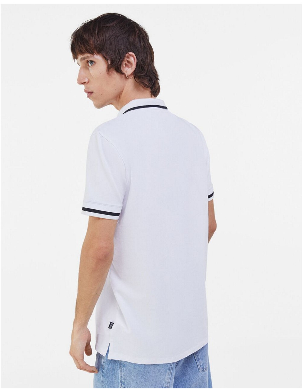 Bershka polo shirt in white