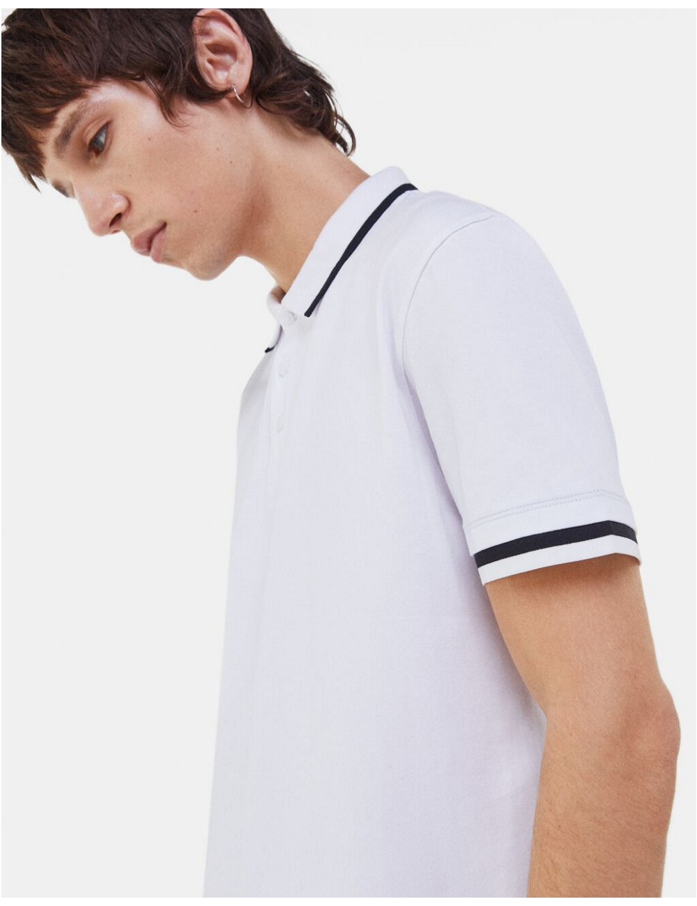 Bershka polo shirt in white