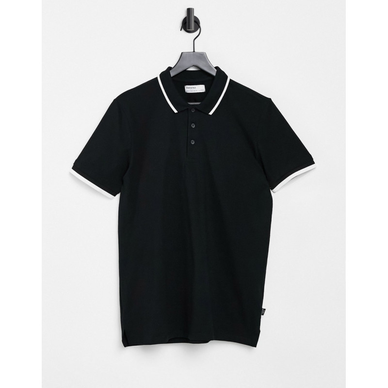 Bershka polo shirt in black