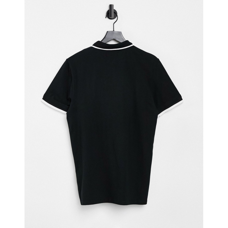 Bershka polo shirt in black