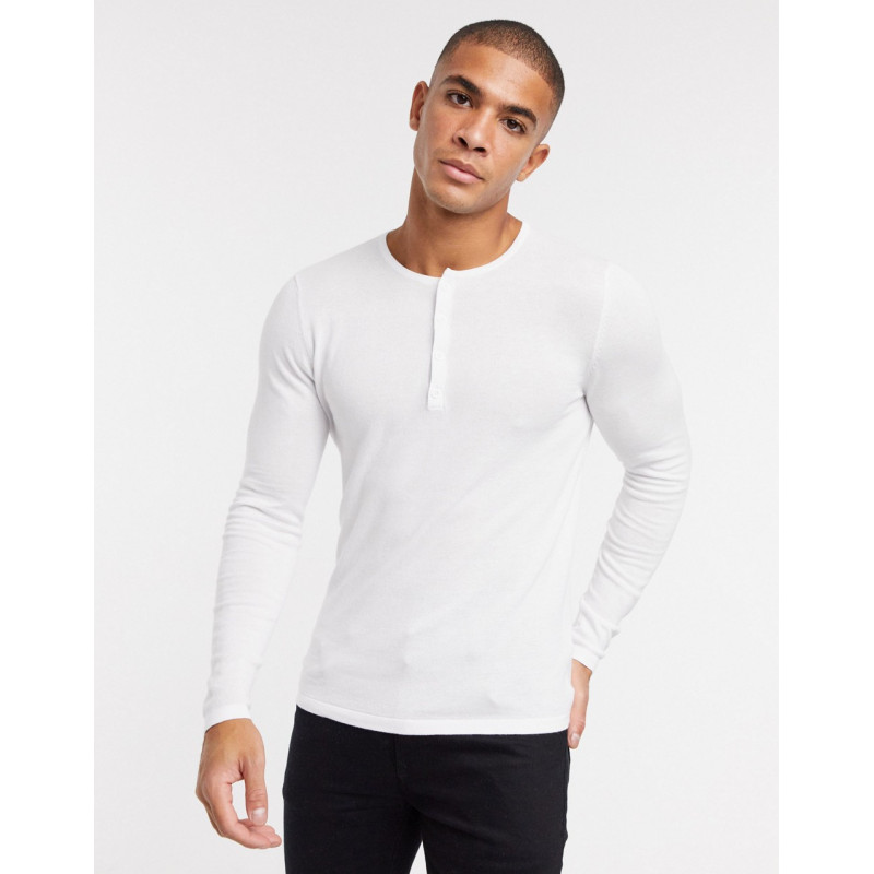 ASOS DESIGN cotton grandad...