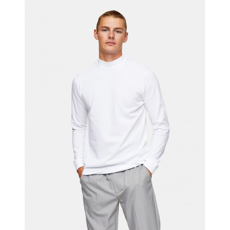 Topman high neck t-shirt in...