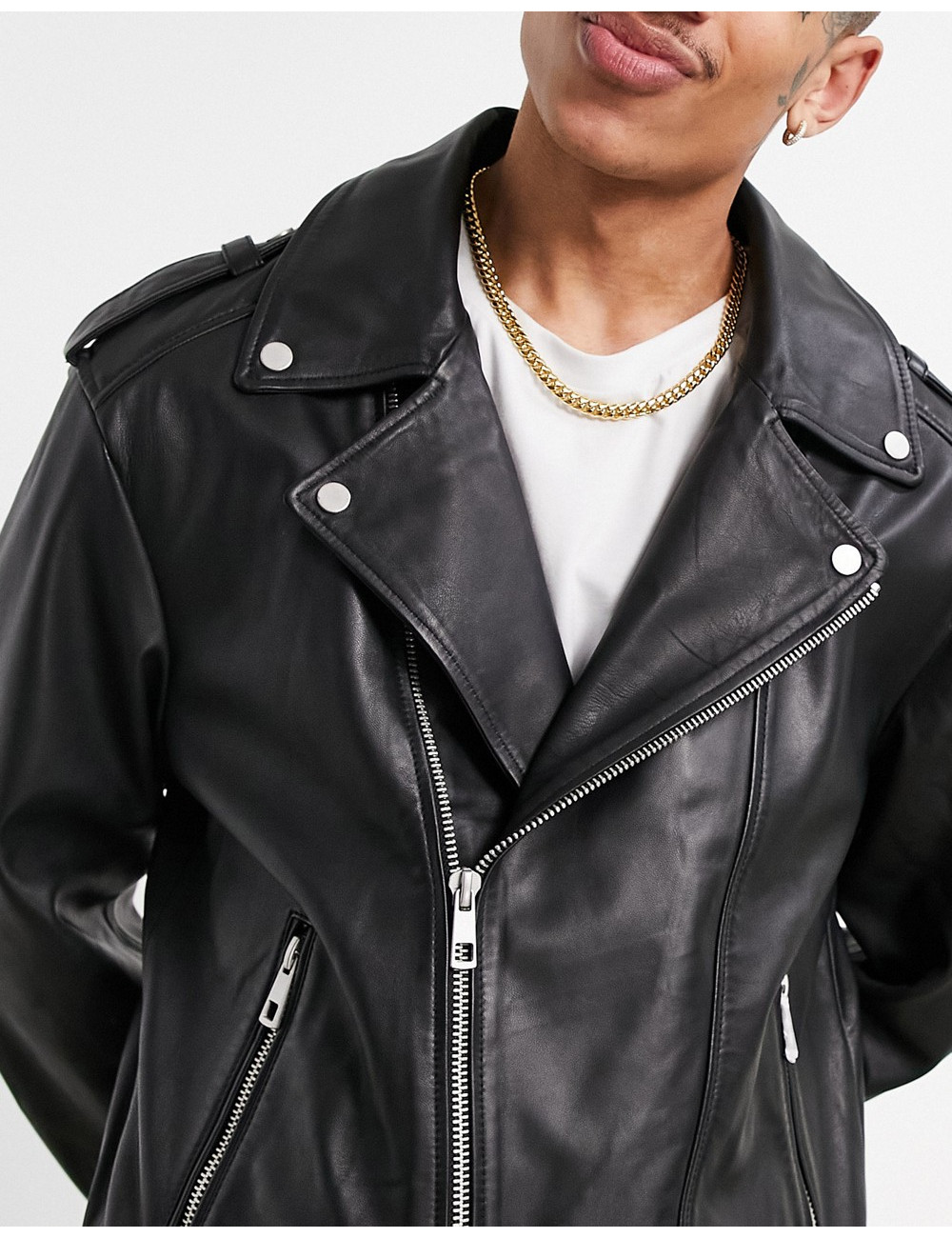 ASOS DESIGN leather jacket...