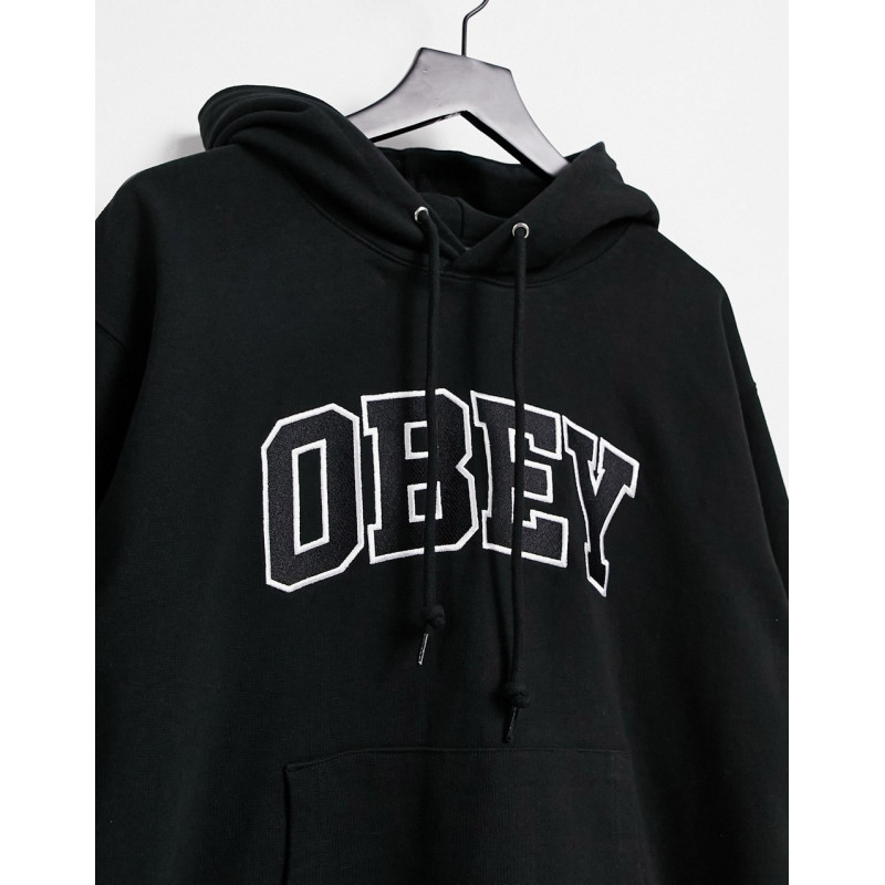 Obey sports hoodie in black