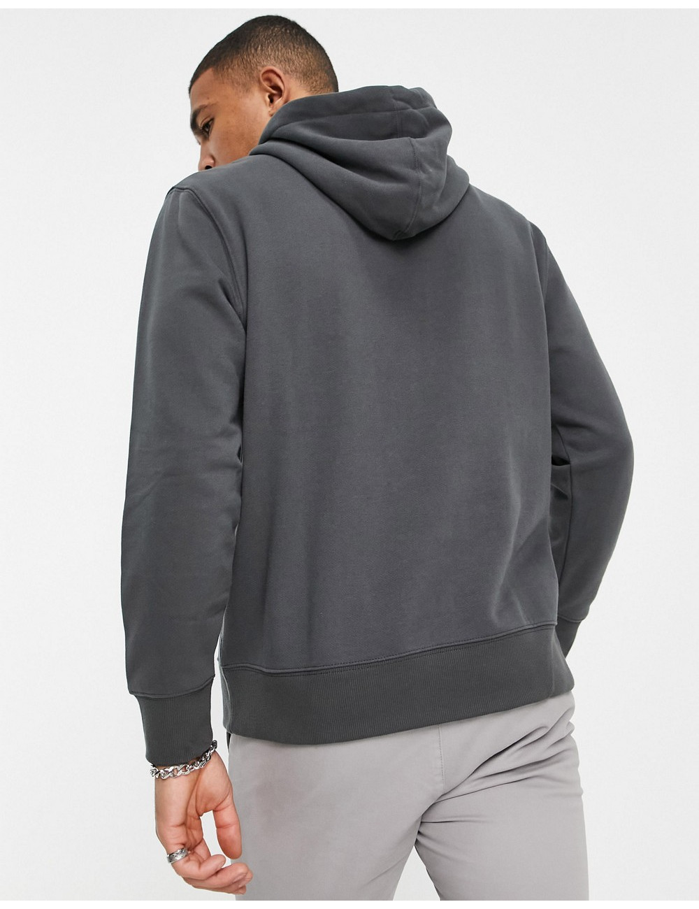 Topman classic hoodie in grey
