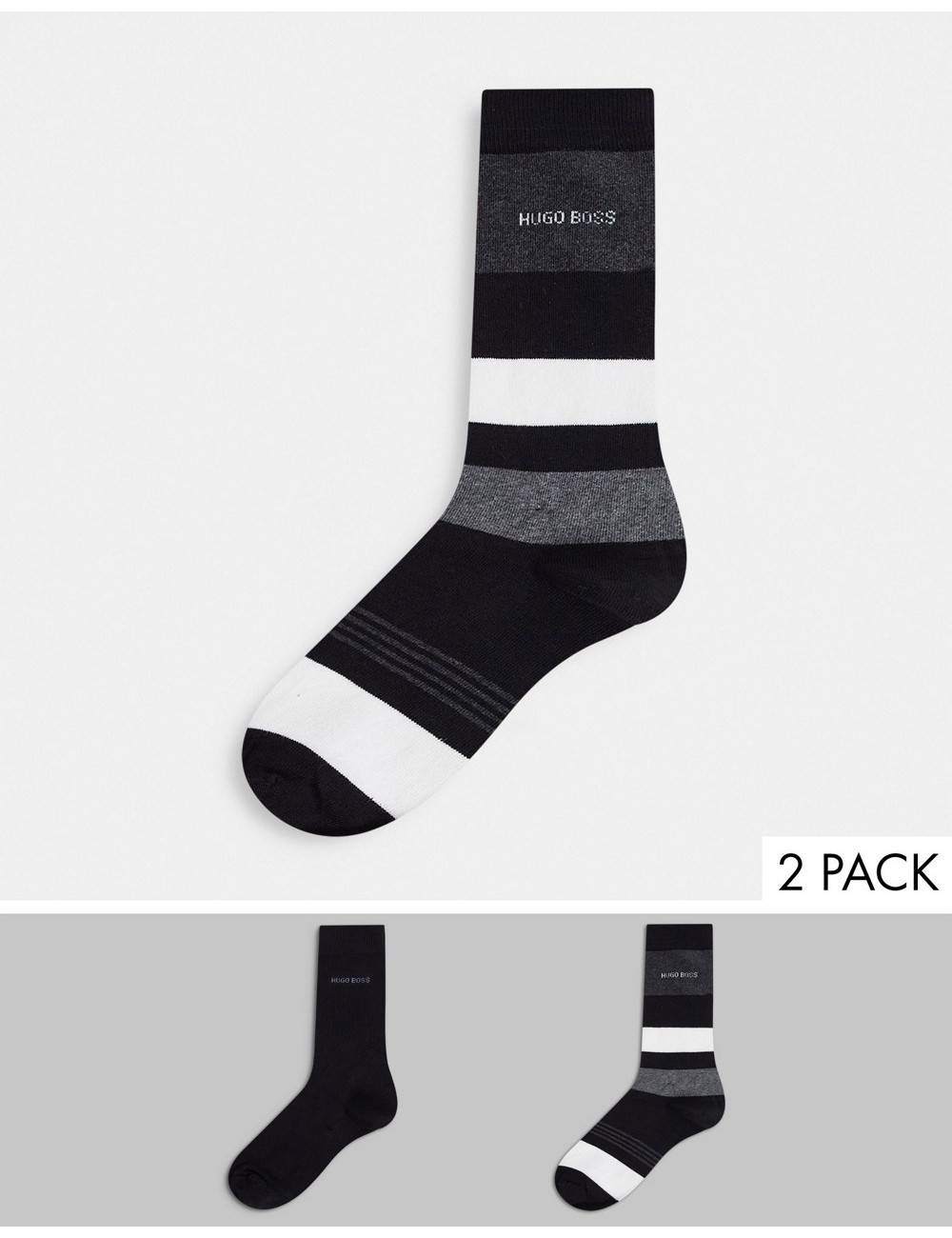 BOSS 2 pack stripe socks in...