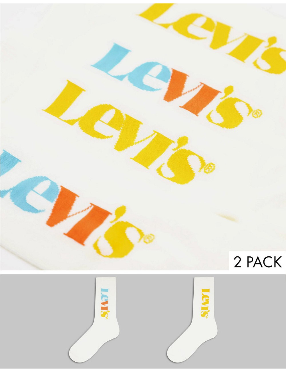 Levi's 2 pack logo socks in...
