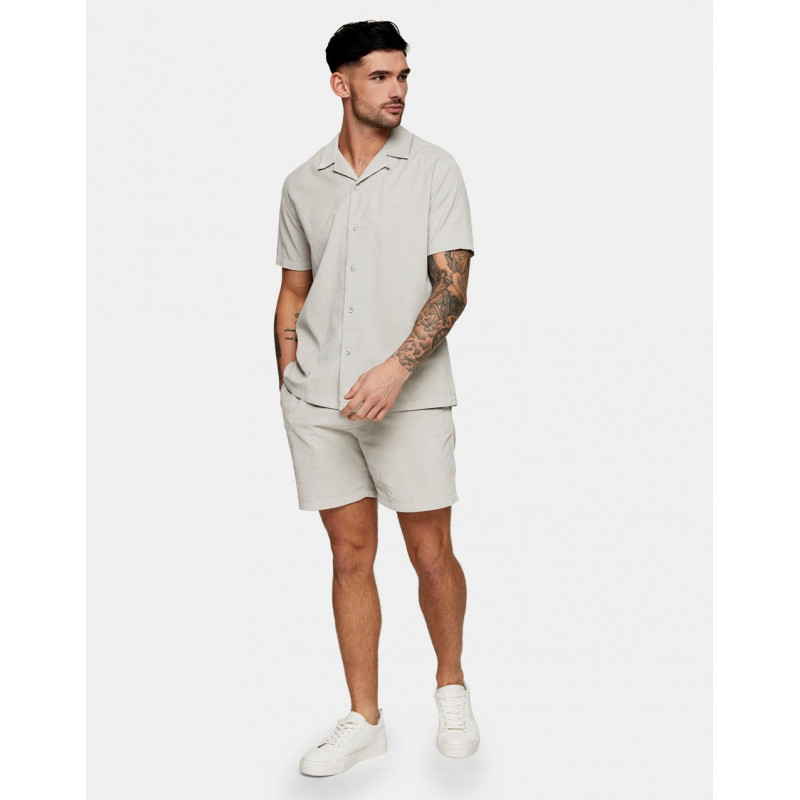 Topman cord shorts in grey