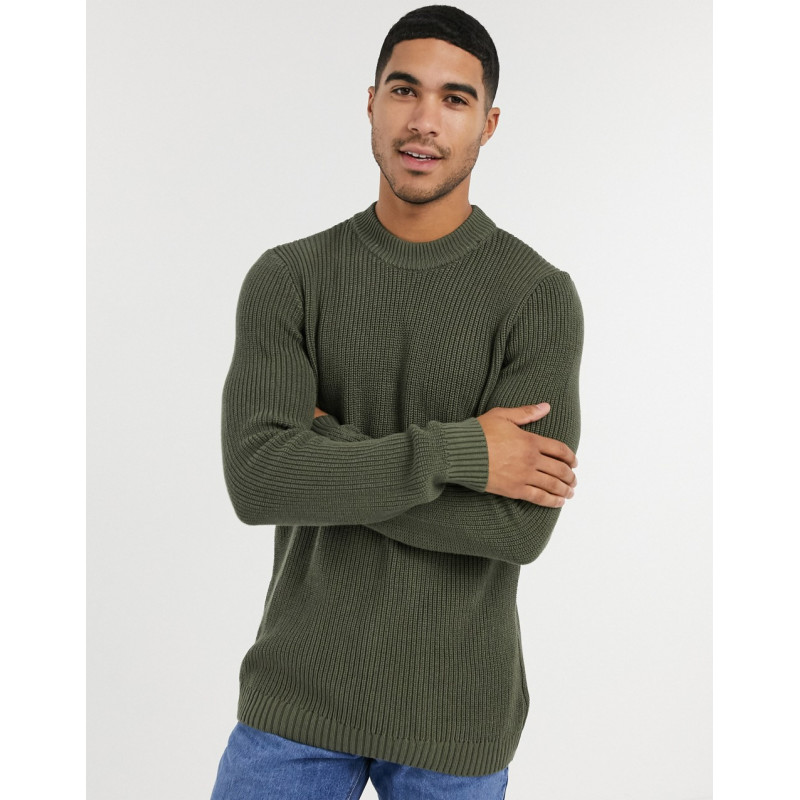 Topman knitted jumper in green
