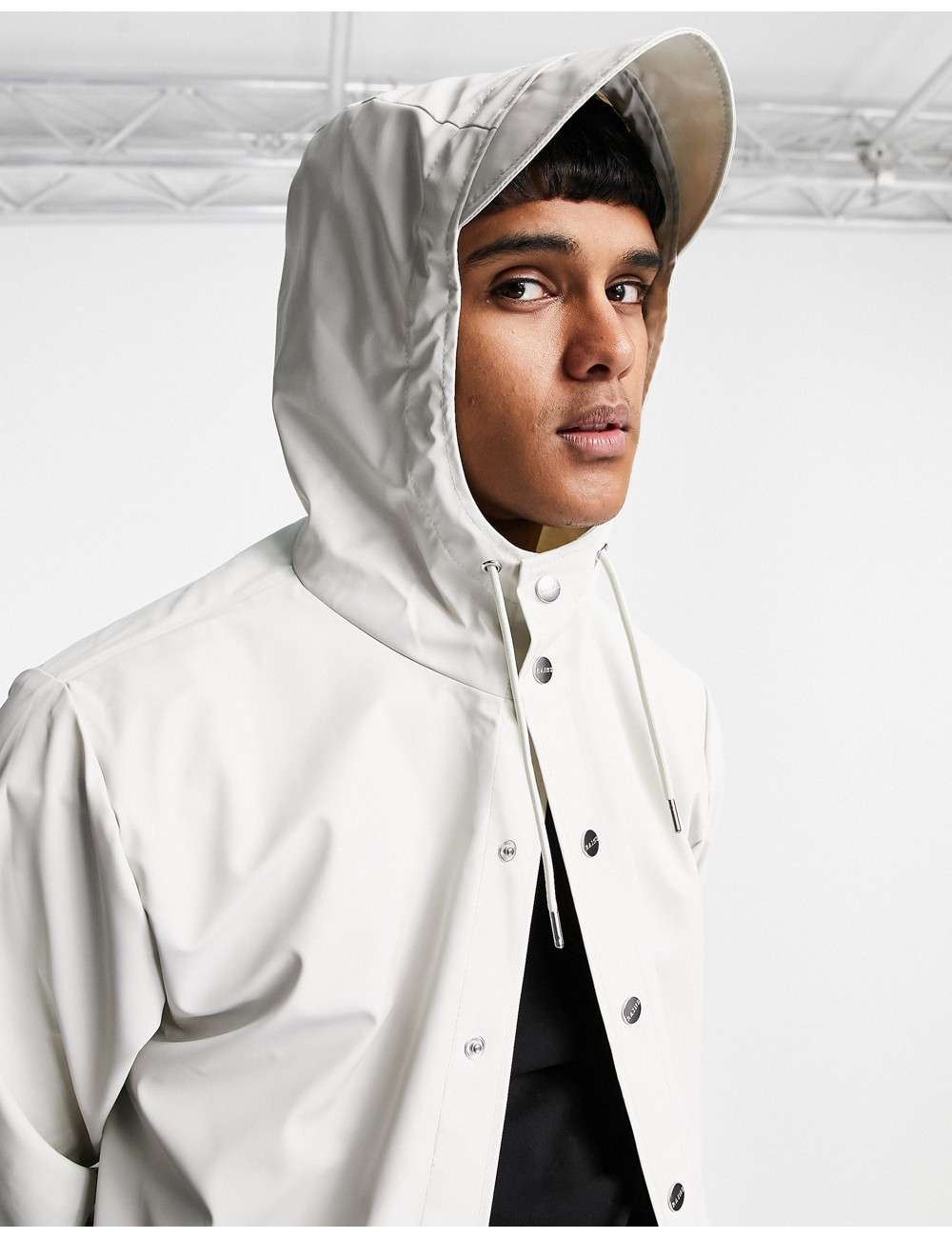 Rains hooded jacket in off...