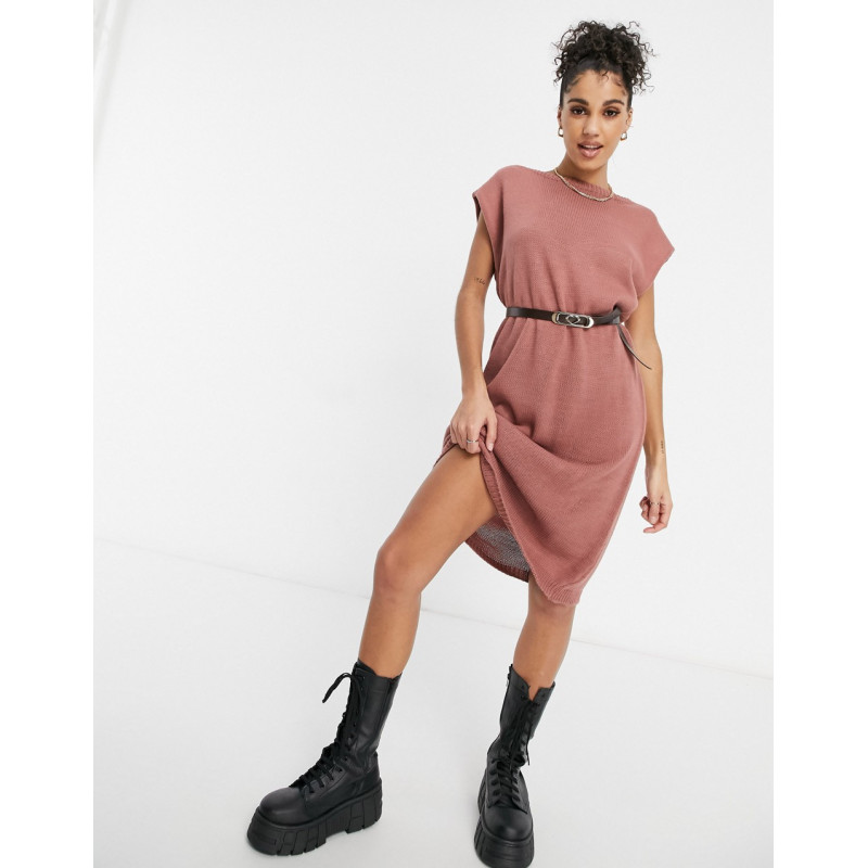 NaaNaa knitted belted midi...