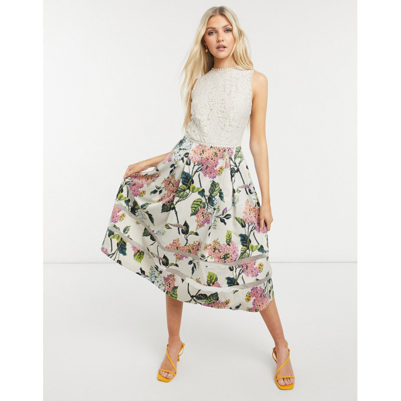 Oasis floral midi dress in...