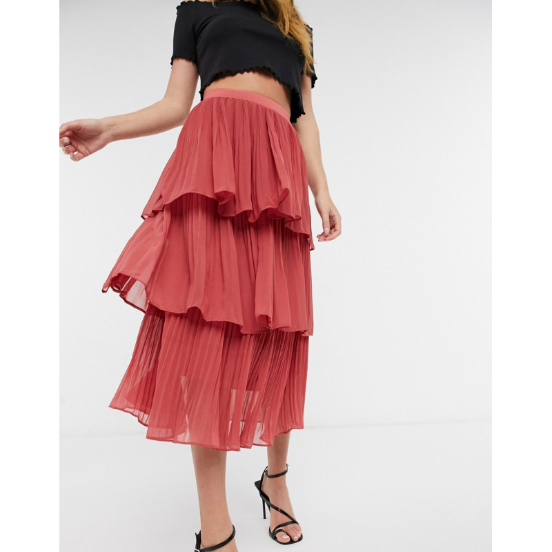 Topshop tiered pleated...